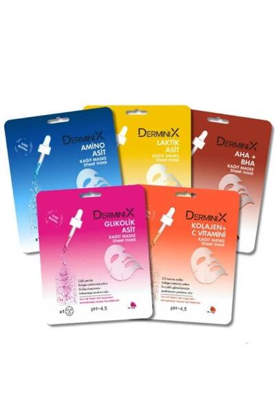 Derminix 5li Kağıt Maske Serisi