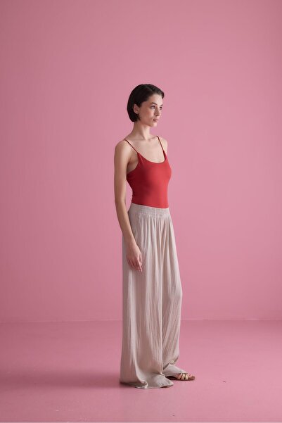 TUBİA Γυναικείο κόκκινο λουράκι με κουμπωτό κορμάκι