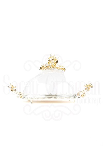 Saray Ottoman handicraft Yuvarlak Kulplu Kek Fanusu Miks