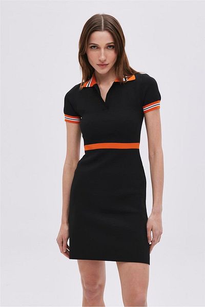 SHERIN Black Polo Neck Straight Fit Knitwear Dress