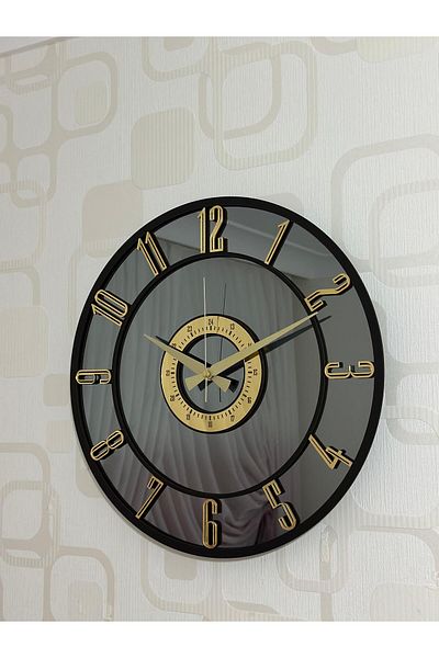 Pey Aksesuar Mirror Wall Clock (Real Mirror) 50 cm Modern Design