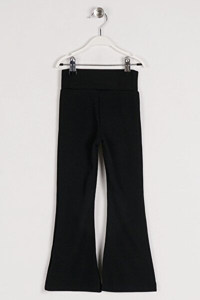 zepkids Κοριτσίστικο κολάν ψηλόμεσο Flare Leg Ριμπ Μαύρο Χρώμα