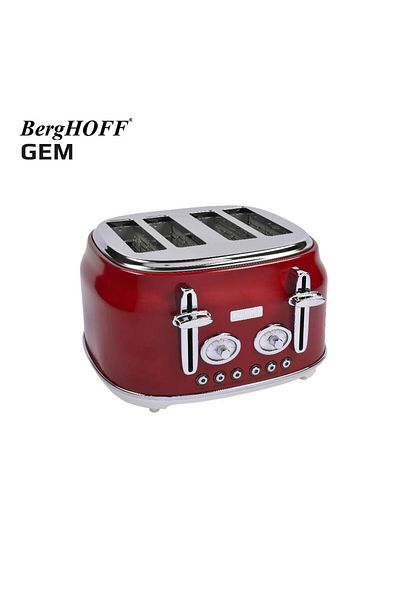 Berghoff Gem Retro Red Four Slice Toaster