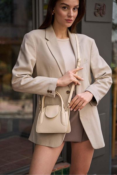 Madamra Bedeckte Mini-City-Tasche für Damen in Beige