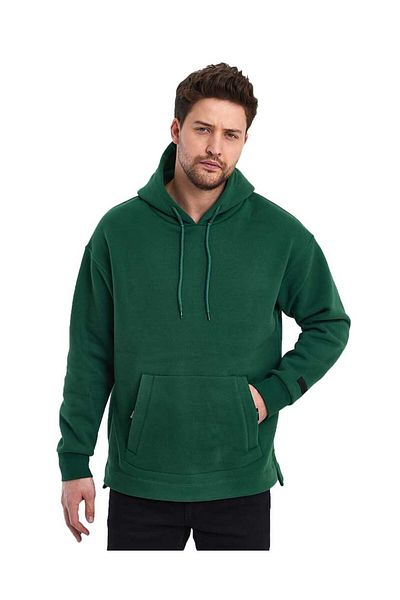 Adams Ανδρικό φούτερ με κουκούλα Oversize Kangaroo Pocket Raster 3 Thread