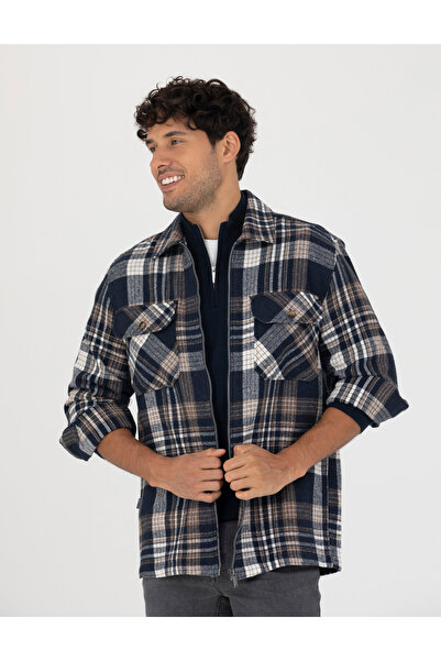 Pierre Cardin Navy Blue Comfort Fit Shirt Jacket 50278867-VR033