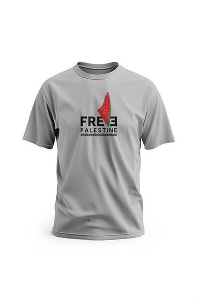 Zaytoon Harta Palestinei cu Palestina scrisă și pepene verde - Unisex cu mânecă scurtă S-2XL T30000