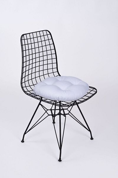 ALTINPAMUK Laurel Round Chair-Stool Cushion White 39 cm