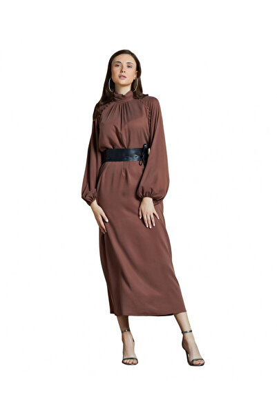 SERPİL Serpil Kadın Kahverengi Elbise 35292
