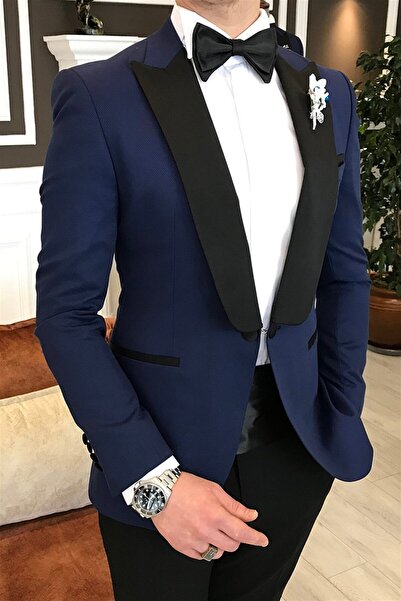 TerziAdemAltun Ιταλικό παντελόνι παντελόνι πουκάμισο ναυτικό μπλε κοστούμι γαμπρού T3565