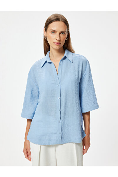 Koton Cămașă cu mânecă scurtă 3/4 cu guler clasic