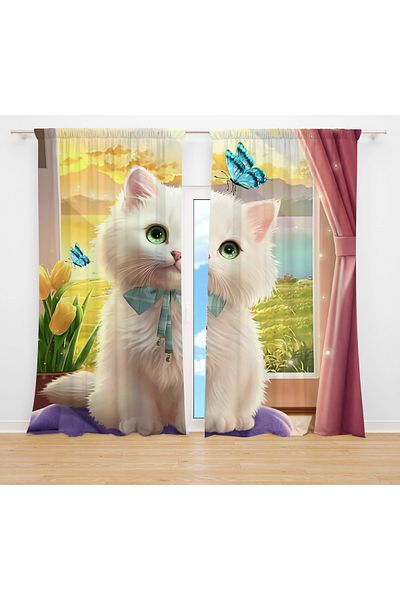 Home Two-Wing Background Curtain 3D Digital Printed Design Product