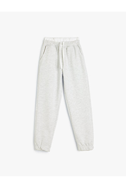 Koton Basic Jogger Eşofman Altı Beli Lastikli Çift Bel Detaylı Şardonlu