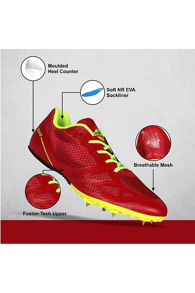 Nivia Spirit Running Spikes Shoes (Purple, 4) | Lightweight & Durable | Enhanced Grip