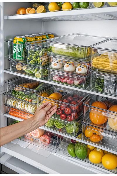 Turkco Smart Fresh Series Plastic Fridge Storage Container with Lid, Refrigerator Organizer, 2 Liters