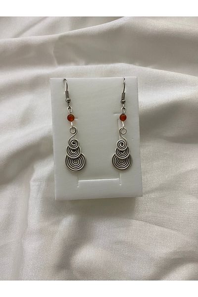 İDE TAKI TASARIMM Handmade Agate (Stres) Natural Stone Earrings