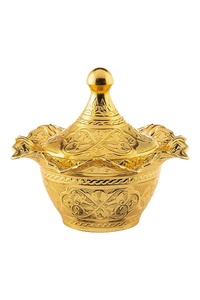Saray Ottoman handicraft Lalegül Large Round Stone Gold