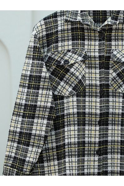 Modamorfo Gelbes Tweed-Shirt – mit Kappe und Tasche