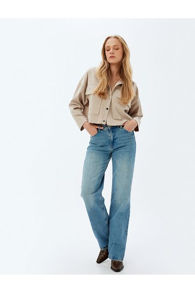 Koton Snap Button Pocket Detailed Short Jacket