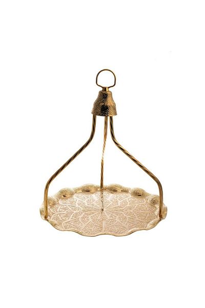 Saray Ottoman handicraft Round Wavy Hanging Tray Yellow