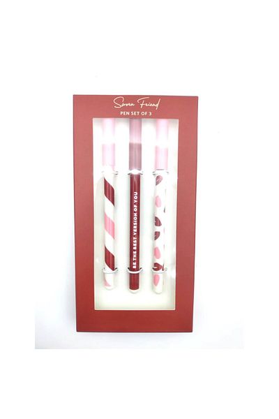Pyrus Ballpoint 3-Piece Pen Set with Plastic Body Stripe
