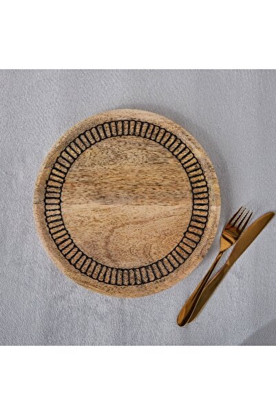 Home Box Earthy Vibe Wooden Plate - 28 cm