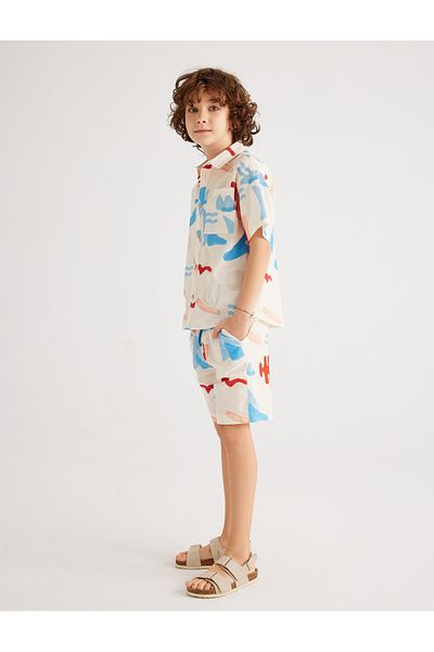 Koton Cotton Pocket Shorts - Print Detailed