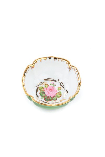 Saray Ottoman handicraft Hand Decor and Hand Painted Bowl Solid Color Small Green