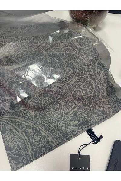 AMİNENESİL Greenish Gray Aminenesil Carell Cotton Shawl