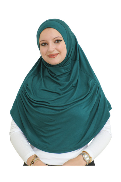 Modish Group وشاح طويل جاهز للارتداء عمامة ناعمة ملابس إسلامية فيسكوز - زمرد