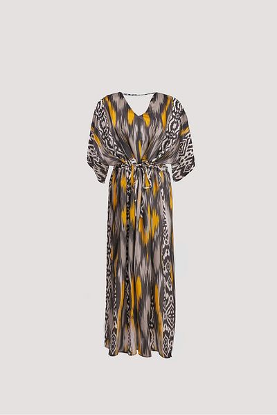 Nomads Felt Ikat Patterned Low-Cut Dress