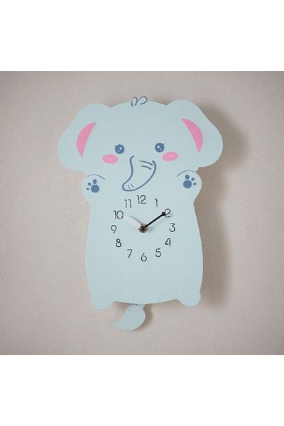 Home Box Playland Elephant Pendulum Wall Clock - 24x35 cm