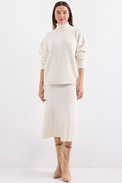 Bigdart Σετ πουλόβερ και φούστας 15892 Model Ecru Knitwear