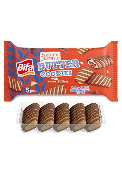 Bifa Baker's Favorite Tereyağlı Bisküvi Kakao Kremalı 100 gr X 4 Adet