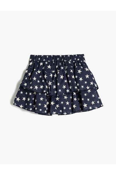 Koton Frilly Star Patterned Short Skirt