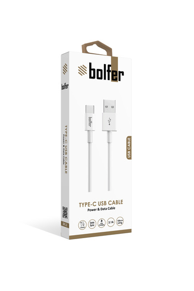 bolfer Şarj Kablosu 3.1 A Type-C Beyaz