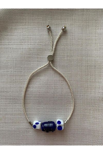 BAE ATOLYE Blue Murano Glass Elevator Bracelet - Gift and Rope Bracelet Handmade