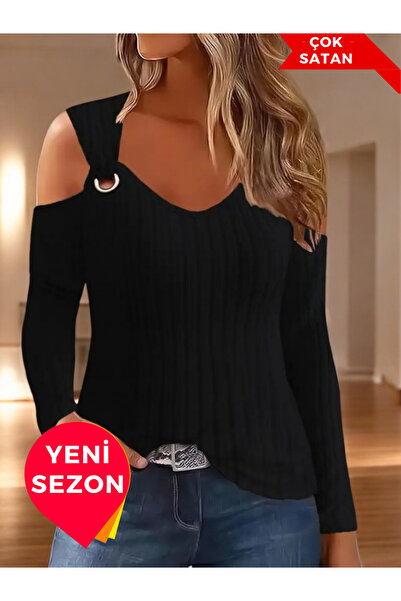 StilVibe Selects Minimal Black Off-Shoulder Blouse