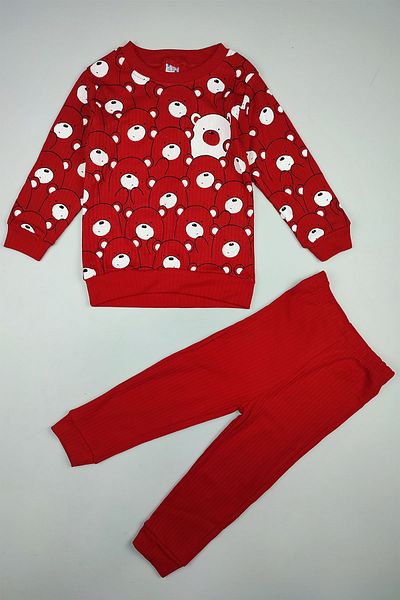 Peki 5-Piece Cotton Bear Set - Baby and Children's Tracksuit Pajamas, Lower Top Laundry Gift 15141