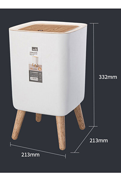 MIBRU سلة المهملات 10 لتر أرجل خشبية H-1548