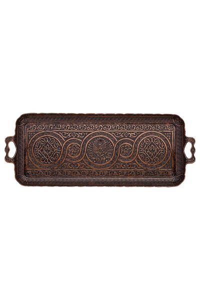 Saray Ottoman handicraft Square Small Tray Antique Copper