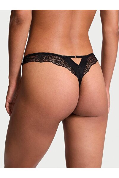 Victoria's Secret Gül Dantelli Derin Bacak Kesim Tanga