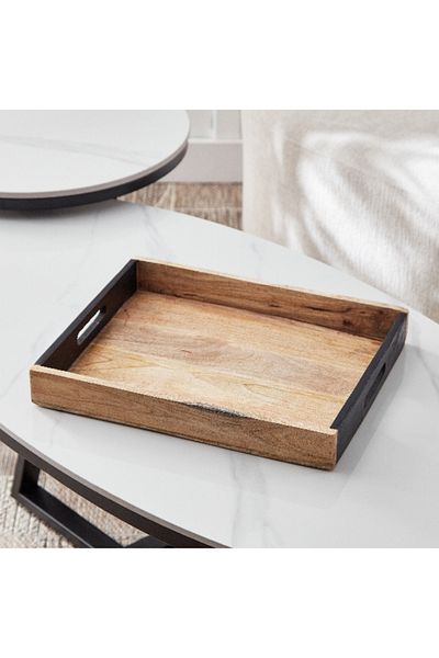 Home Box Splendid Wooden Decorative Tray - 38x25x7 cm