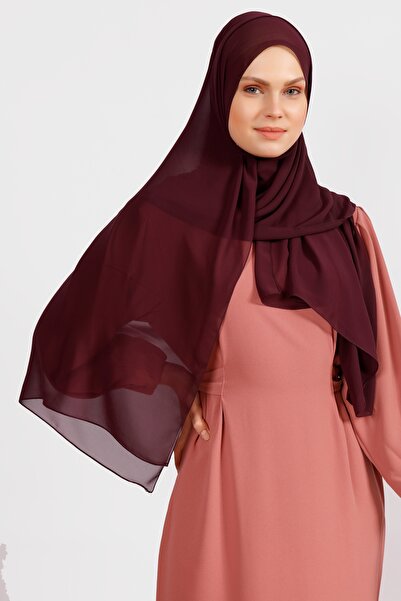 Differenza Krep Şifon Şal - Bordo Mürdüm
