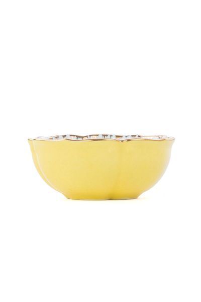 Saray Ottoman handicraft Hand Decor and Hand Painted Bowl Solid Color Small Yellow