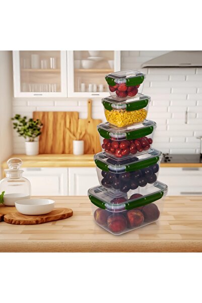 5'li Master Dikdörtgen Saklama Kabı (550 ml - 1000 ml - 1800 ml - 3000 ml - 5000 ml)