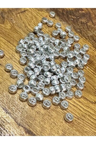 Gönülden Tasarım SET DE Mărgele din plastic de culoare argintie 100 buc