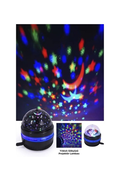 HEPBİMODA Mini Starry Led Lazer Projektör Gece Lambası Yıldızlı Projektör Neon Işıklar Çocuk Odası Işık