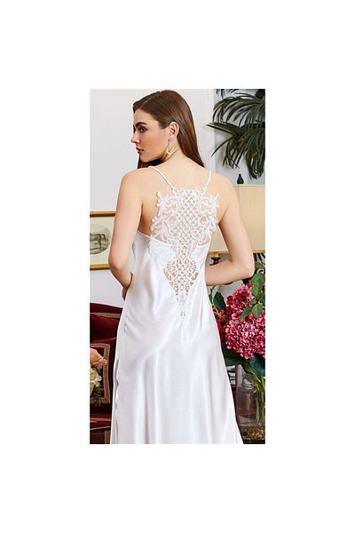 Jeremi 1025 Dowry Silk Satin Lace Long Set of Six - Ecru