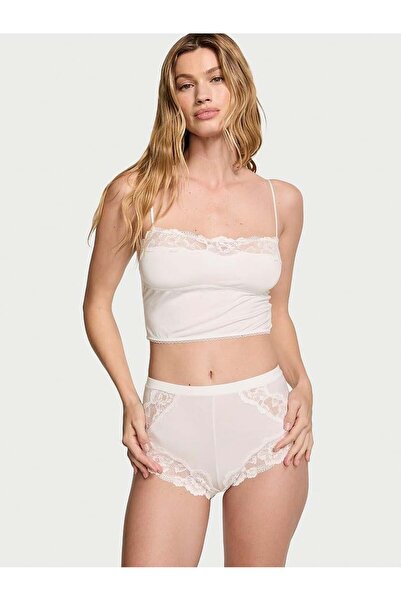 Victoria's Secret Modal ve Dantelli Düz Yaka Cami Atlet Takımı